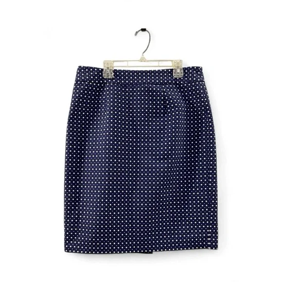 Banana Republic Size 8 Navy & White Geometric Print Pencil Skirt Casual Formal - Picture 2 of 6